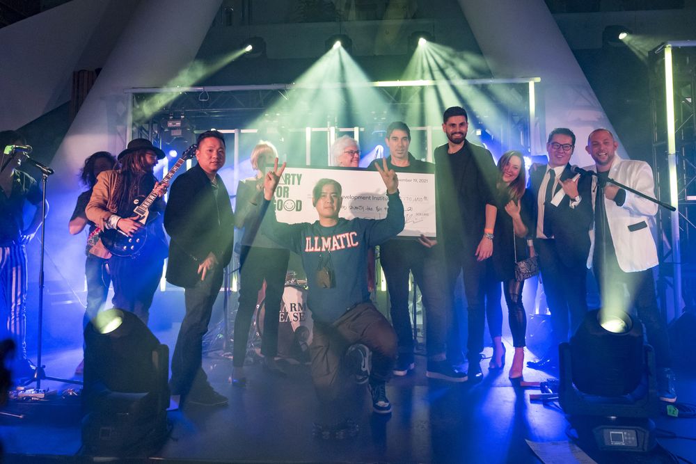 The Party for Good organizers on stage with the charity's management team